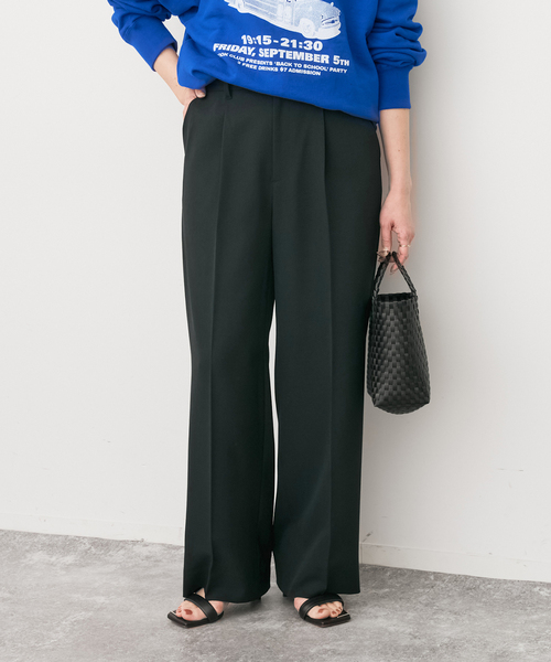 Spick & Span(スピックアンドスパン)の「トロストレッチ1タックパンツ(スラックス・レディース・ベージュ/ブラック・38/36/34)」の6枚目の写真