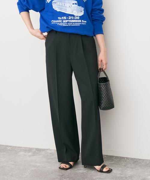 Spick & Span(スピックアンドスパン)の「トロストレッチ1タックパンツ(スラックス・レディース・ベージュ/ブラック・38/36/34)」の7枚目の写真