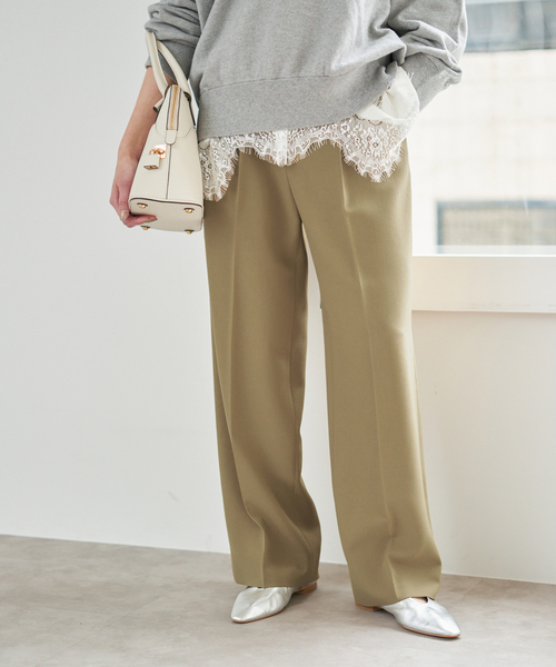 Spick & Span(スピックアンドスパン)の「トロストレッチ1タックパンツ(スラックス・レディース・ベージュ/ブラック・38/36/34)」の13枚目の写真