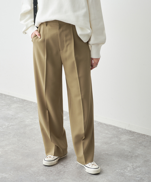 Spick & Span(スピックアンドスパン)の「トロストレッチ1タックパンツ(スラックス・レディース・ベージュ/ブラック・38/36/34)」の18枚目の写真