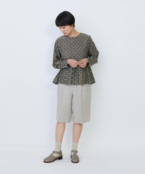 LOISIR（ロワズィール）の「【セットアップ対応】リネンツイルハーフパンツ（その他パンツ・レディース・ブラック/キナリ・36/38）」の9枚目の写真