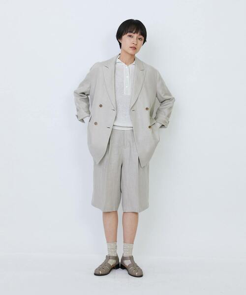 LOISIR（ロワズィール）の「【セットアップ対応】リネンツイルハーフパンツ（その他パンツ・レディース・ブラック/キナリ・36/38）」の10枚目の写真