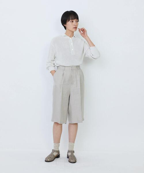 LOISIR（ロワズィール）の「【セットアップ対応】リネンツイルハーフパンツ（その他パンツ・レディース・ブラック/キナリ・36/38）」の11枚目の写真