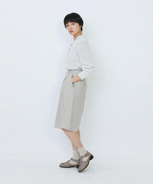 LOISIR（ロワズィール）の「【セットアップ対応】リネンツイルハーフパンツ（その他パンツ・レディース・ブラック/キナリ・36/38）」の12枚目の写真
