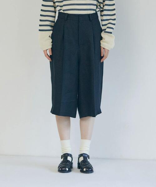 LOISIR（ロワズィール）の「【セットアップ対応】リネンツイルハーフパンツ（その他パンツ・レディース・ブラック/キナリ・36/38）」の14枚目の写真