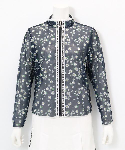 archivio（アルチビオ）の「＜LADIES>メッシュ花柄ブルゾン（ブルゾン・レディース・ネイビー/ホワイト/ピンク・L/M/S）」の3枚目の写真