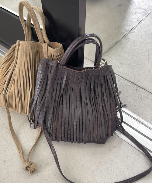 LE TALON（ルタロン）の「MILLELA FIRENZE/ミレッラ FRINGE TOTE（トートバッグ・レディース・ブラウン/ベージュ・FREE）」の2枚目の写真