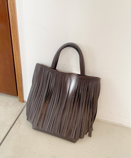 LE TALON（ルタロン）の「MILLELA FIRENZE/ミレッラ FRINGE TOTE（トートバッグ・レディース・ブラウン/ベージュ・FREE）」の4枚目の写真