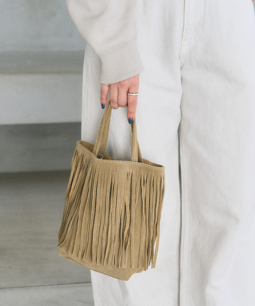 LE TALON（ルタロン）の「MILLELA FIRENZE/ミレッラ FRINGE TOTE（トートバッグ・レディース・ブラウン/ベージュ・FREE）」の6枚目の写真
