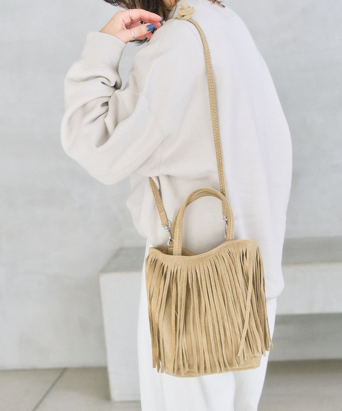 LE TALON（ルタロン）の「MILLELA FIRENZE/ミレッラ FRINGE TOTE（トートバッグ・レディース・ブラウン/ベージュ・FREE）」の7枚目の写真