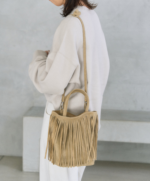 LE TALON（ルタロン）の「MILLELA FIRENZE/ミレッラ FRINGE TOTE（トートバッグ・レディース・ベージュ/ブラウン・FREE）」の18枚目の写真