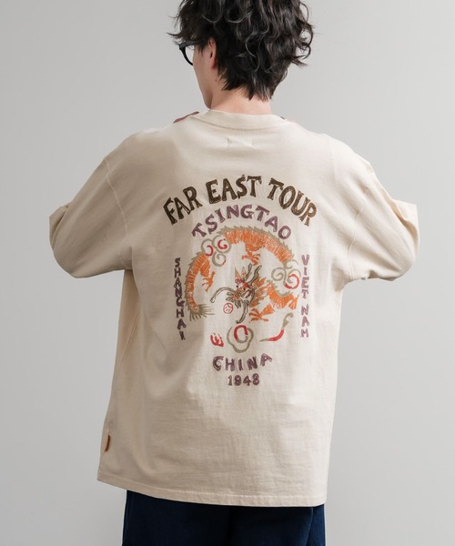 KRIFF MAYER（クリフメイヤー）の「KRIFF MAYER クリフメイヤー オーバーサイズスーベニア刺繍クルーネック長袖Tシャツ(龍) /ロンT 2537202（Tシャツ/カットソー・メンズ・ベージュ/チャコール/パープル/オレンジ・M/XL/L）」の2枚目の写真