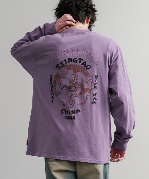KRIFF MAYER（クリフメイヤー）の「KRIFF MAYER クリフメイヤー オーバーサイズスーベニア刺繍クルーネック長袖Tシャツ(龍) /ロンT 2537202（Tシャツ/カットソー・メンズ・ベージュ/チャコール/パープル/オレンジ・M/XL/L）」の3枚目の写真