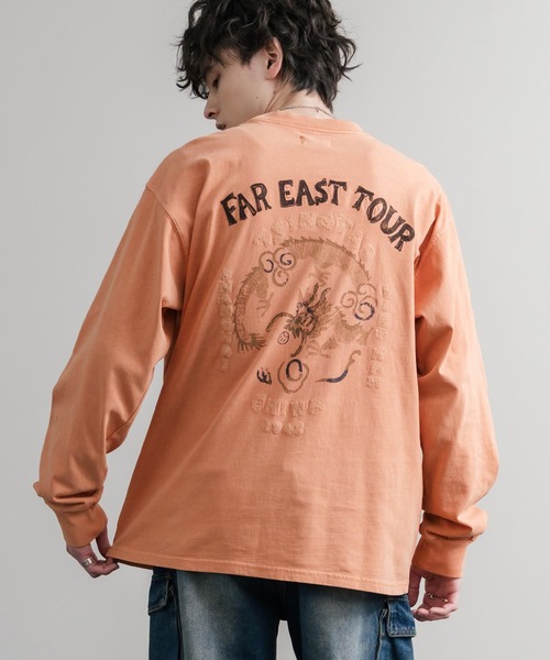 KRIFF MAYER（クリフメイヤー）の「KRIFF MAYER クリフメイヤー オーバーサイズスーベニア刺繍クルーネック長袖Tシャツ(龍) /ロンT 2537202（Tシャツ/カットソー・メンズ・ベージュ/チャコール/パープル/オレンジ・M/XL/L）」の4枚目の写真