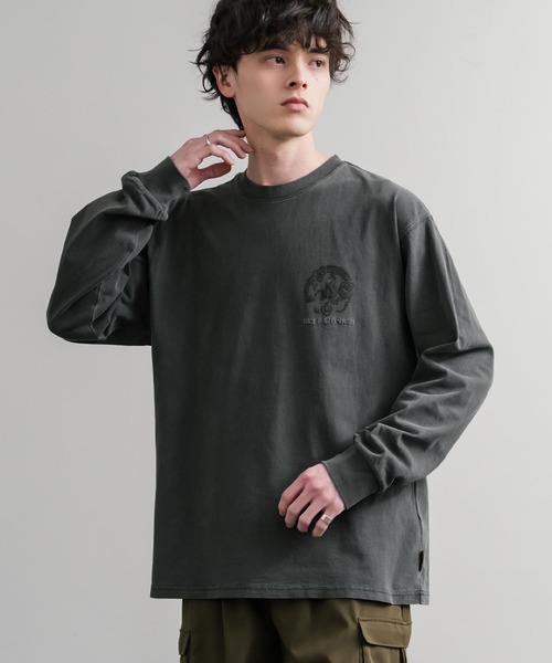KRIFF MAYER（クリフメイヤー）の「KRIFF MAYER クリフメイヤー オーバーサイズスーベニア刺繍クルーネック長袖Tシャツ(龍) /ロンT 2537202（Tシャツ/カットソー・メンズ・ベージュ/チャコール/パープル/オレンジ・M/XL/L）」の6枚目の写真