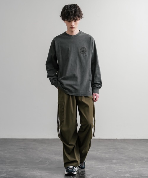KRIFF MAYER（クリフメイヤー）の「KRIFF MAYER クリフメイヤー オーバーサイズスーベニア刺繍クルーネック長袖Tシャツ(龍) /ロンT 2537202（Tシャツ/カットソー・メンズ・ベージュ/チャコール/パープル/オレンジ・M/XL/L）」の8枚目の写真