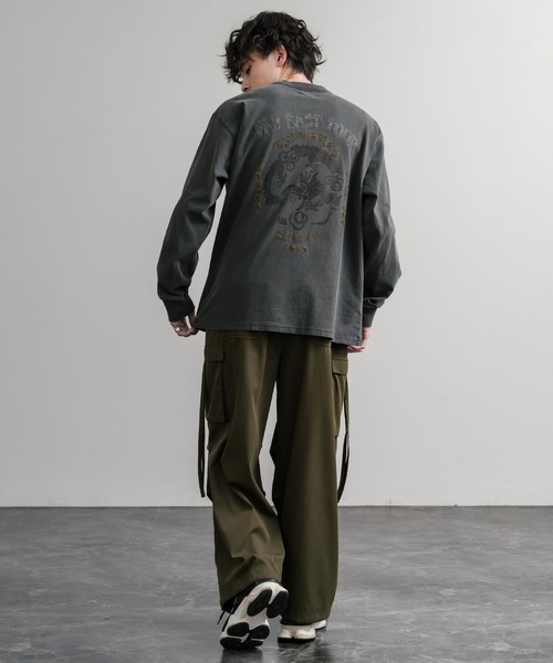 KRIFF MAYER（クリフメイヤー）の「KRIFF MAYER クリフメイヤー オーバーサイズスーベニア刺繍クルーネック長袖Tシャツ(龍) /ロンT 2537202（Tシャツ/カットソー・メンズ・ベージュ/チャコール/パープル/オレンジ・M/XL/L）」の9枚目の写真