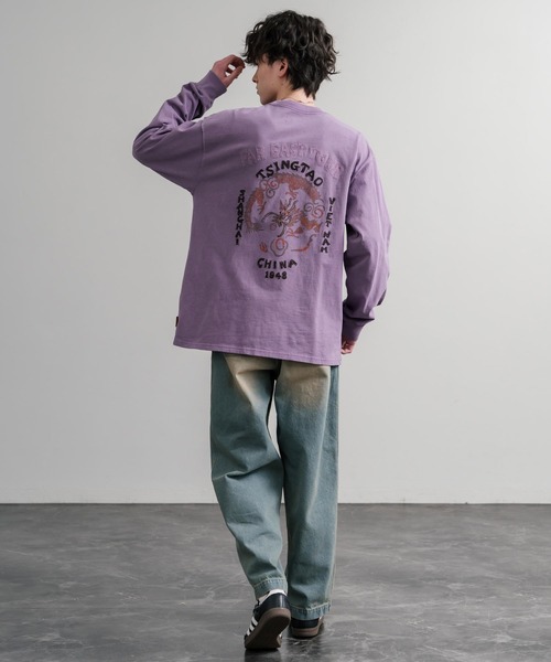 KRIFF MAYER（クリフメイヤー）の「KRIFF MAYER クリフメイヤー オーバーサイズスーベニア刺繍クルーネック長袖Tシャツ(龍) /ロンT 2537202（Tシャツ/カットソー・メンズ・ベージュ/チャコール/パープル/オレンジ・M/XL/L）」の17枚目の写真