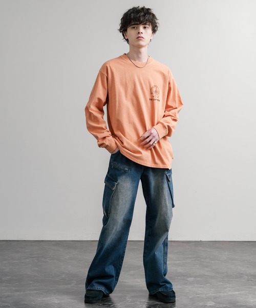 KRIFF MAYER（クリフメイヤー）の「KRIFF MAYER クリフメイヤー オーバーサイズスーベニア刺繍クルーネック長袖Tシャツ(龍) /ロンT 2537202（Tシャツ/カットソー・メンズ・ベージュ/チャコール/パープル/オレンジ・M/XL/L）」の22枚目の写真