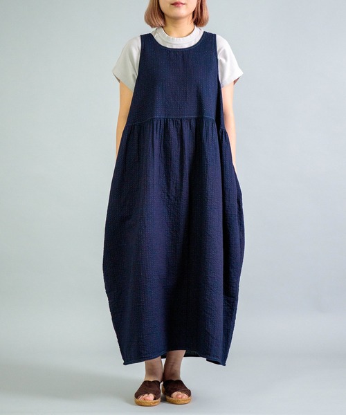 OMNIGOD womens / オムニゴッド] オリジナルインディゴダブルガーゼ