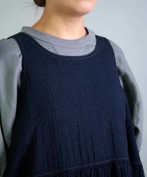 OMNIGOD womens / オムニゴッド] オリジナルインディゴダブルガーゼ