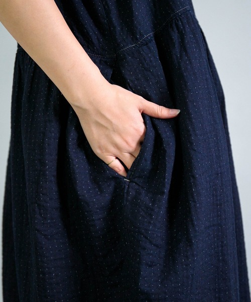 OMNIGOD womens / オムニゴッド] オリジナルインディゴダブルガーゼ