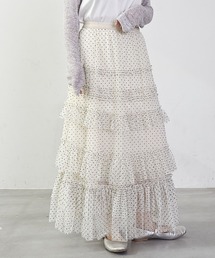 mul.（ムル）の「ミニドットティア―ドレーススカート（スカート）」