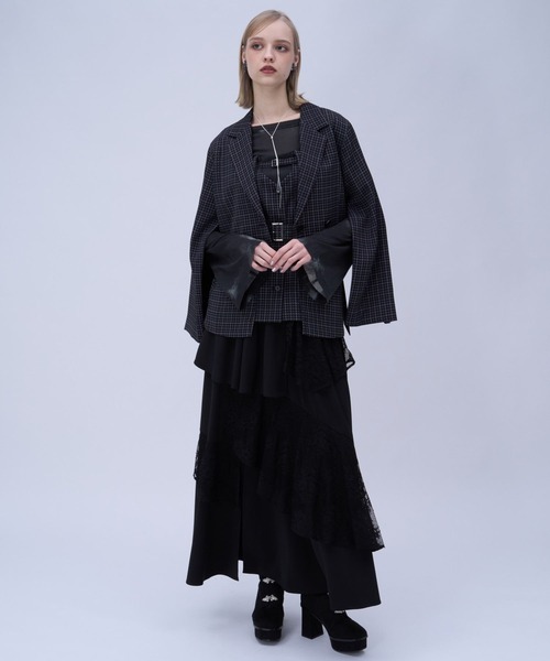 HARE（ハレ）の「スリットガラシアーT(HARE)（Tシャツ/カットソー・レディース・グリーン/ブラック・FREE）」の4枚目の写真