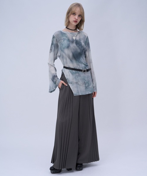 HARE（ハレ）の「スリットガラシアーT(HARE)（Tシャツ/カットソー・レディース・グリーン/ブラック・FREE）」の6枚目の写真