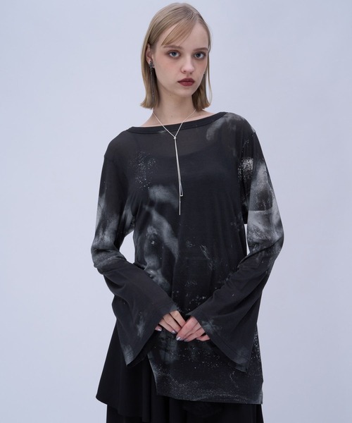 HARE（ハレ）の「スリットガラシアーT(HARE)（Tシャツ/カットソー・レディース・グリーン/ブラック・FREE）」の7枚目の写真