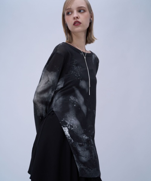 HARE（ハレ）の「スリットガラシアーT(HARE)（Tシャツ/カットソー・レディース・グリーン/ブラック・FREE）」の9枚目の写真