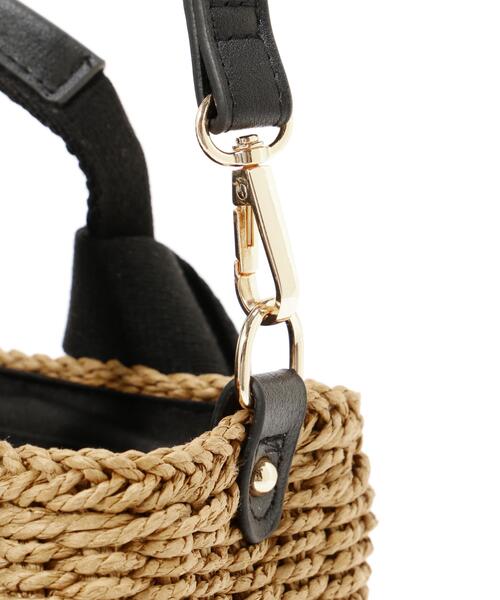 NATURAL BEAUTY BASIC（ナチュラルビューティーベーシック）の「◇メタルドットペーパーバスケットバッグ（かごバッグ・レディース・ブラック/ブラウン系その他・ﾌﾘ-）」の7枚目の写真