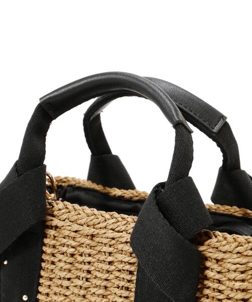 NATURAL BEAUTY BASIC（ナチュラルビューティーベーシック）の「◇メタルドットペーパーバスケットバッグ（かごバッグ・レディース・ブラック/ブラウン系その他・ﾌﾘ-）」の8枚目の写真