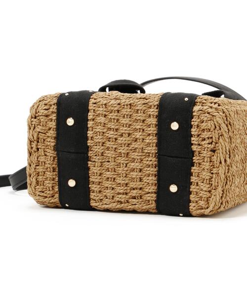 NATURAL BEAUTY BASIC（ナチュラルビューティーベーシック）の「◇メタルドットペーパーバスケットバッグ（かごバッグ・レディース・ブラック/ブラウン系その他・ﾌﾘ-）」の10枚目の写真