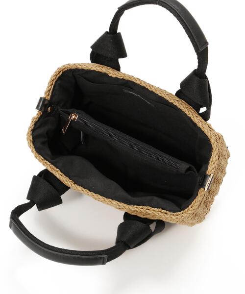 NATURAL BEAUTY BASIC（ナチュラルビューティーベーシック）の「◇メタルドットペーパーバスケットバッグ（かごバッグ・レディース・ブラック/ブラウン系その他・ﾌﾘ-）」の11枚目の写真