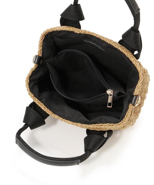 NATURAL BEAUTY BASIC（ナチュラルビューティーベーシック）の「◇メタルドットペーパーバスケットバッグ（かごバッグ・レディース・ブラック/ブラウン系その他・ﾌﾘ-）」の12枚目の写真