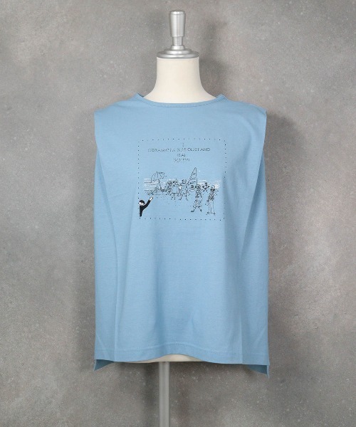 STUDIO PICONE(スタジオピッコーネ)の「UV冷感ボックスノースリプルオーバー(タンクトップ・レディース・ライトブルー/ブラック/オレンジ/ホワイト・LL/L/M)」の10枚目の写真