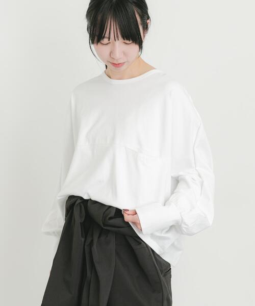 EKAL（エカル）の「スプリットドルマンカットソー（Tシャツ/カットソー・レディース・オフホワイト/チャコールグレー/ピンク・ONE）」の4枚目の写真