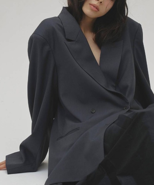 TODAYFUL(トゥデイフル)の「【TODAYFUL/トゥデイフル】Twill Double Jacket/ツイルダブルジャケット(テーラードジャケット・レディース・グレイッシュベージュ/ブラック/ブルー系その他・38/36)」の3枚目の写真