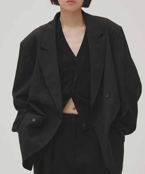 TODAYFUL(トゥデイフル)の「【TODAYFUL/トゥデイフル】Twill Double Jacket/ツイルダブルジャケット(テーラードジャケット・レディース・グレイッシュベージュ/ブラック/ブルー系その他・38/36)」の2枚目の写真