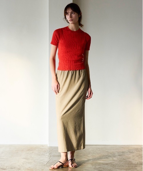 WALANCE（ワランス）の「paper rib knit camisole（キャミソール・レディース・ブラック/レッド/グレイッシュベージュ・FREE）」の7枚目の写真