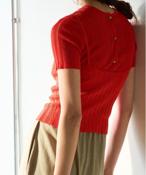 WALANCE（ワランス）の「paper rib knit camisole（キャミソール・レディース・ブラック/レッド/グレイッシュベージュ・FREE）」の9枚目の写真