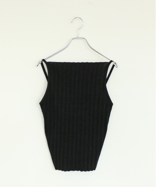 WALANCE（ワランス）の「paper rib knit camisole（キャミソール・レディース・ブラック/レッド/グレイッシュベージュ・FREE）」の20枚目の写真