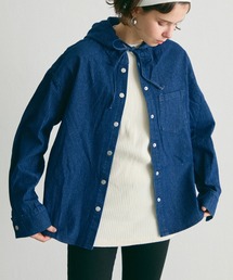 uchi.（ウチ）の「フーディー針抜きデニムシャツパーカー（パーカー）」