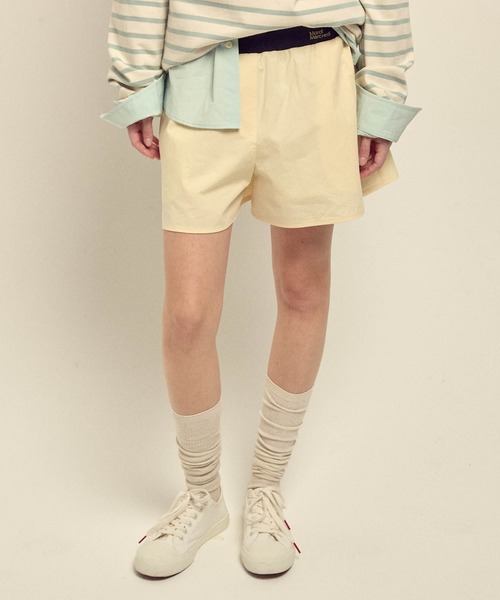 Mardi Mercredi（マルディメクルディ）の「COTTON SHORTS CONTRAST WAISTBAND / コットン ショーツ コントラスト ウェストバンド（その他パンツ・レディース・ペールイエロー/スカイブルー/ブルー/ライトピンク・FREE）」の22枚目の写真