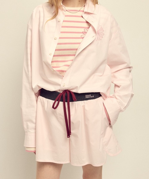 Mardi Mercredi（マルディメクルディ）の「COTTON SHORTS CONTRAST WAISTBAND / コットン ショーツ コントラスト ウェストバンド（その他パンツ・レディース・ペールイエロー/スカイブルー/ブルー/ライトピンク・FREE）」の6枚目の写真