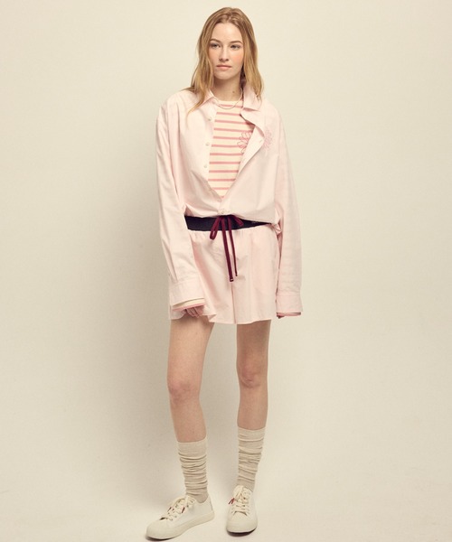 Mardi Mercredi（マルディメクルディ）の「COTTON SHORTS CONTRAST WAISTBAND / コットン ショーツ コントラスト ウェストバンド（その他パンツ・レディース・ペールイエロー/スカイブルー/ブルー/ライトピンク・FREE）」の8枚目の写真