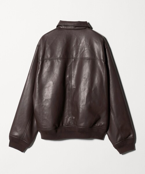 A DAY IN THE LIFE UNITED ARROWS（アデイインザライフユナイテッドアローズ）の「レザーライク フライト ブルゾン＜A DAY IN THE LIFE＞（ブルゾン・メンズ・ブラック/ダークブラウン・L/M）」の7枚目の写真