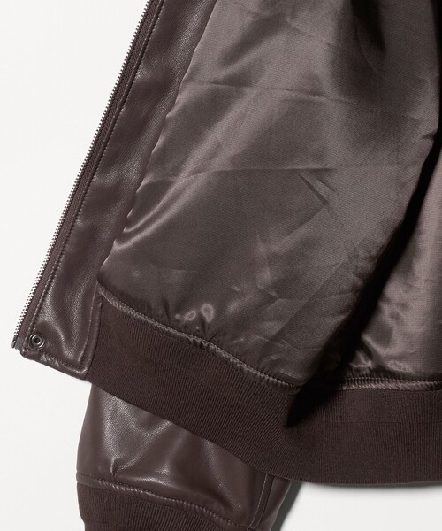 A DAY IN THE LIFE UNITED ARROWS（アデイインザライフユナイテッドアローズ）の「レザーライク フライト ブルゾン＜A DAY IN THE LIFE＞（ブルゾン・メンズ・ブラック/ダークブラウン・L/M）」の12枚目の写真
