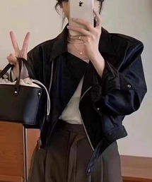 Flugge（フラッジー）の「フェイクレザーライダースジャケット（ライダースジャケット）」